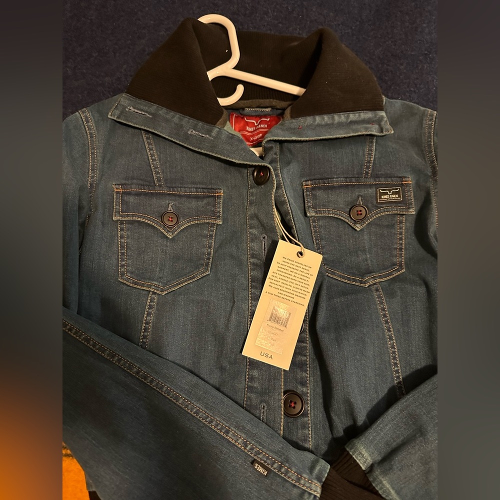 Kimes Ranch Denim Rosie Bomber Jacket size xL